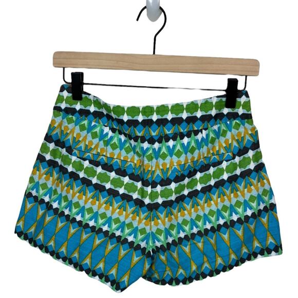 J Crew Colorful Tribal Print Linen Blend Shorts - Picture 1 of 5